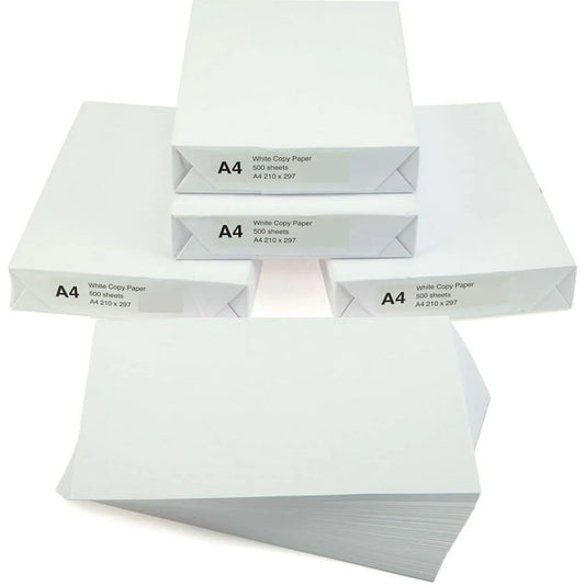 80 GSM A4 White Printer Paper Ream - Multifunction Laser Inkjet Paper (Pack of 5 Reams)