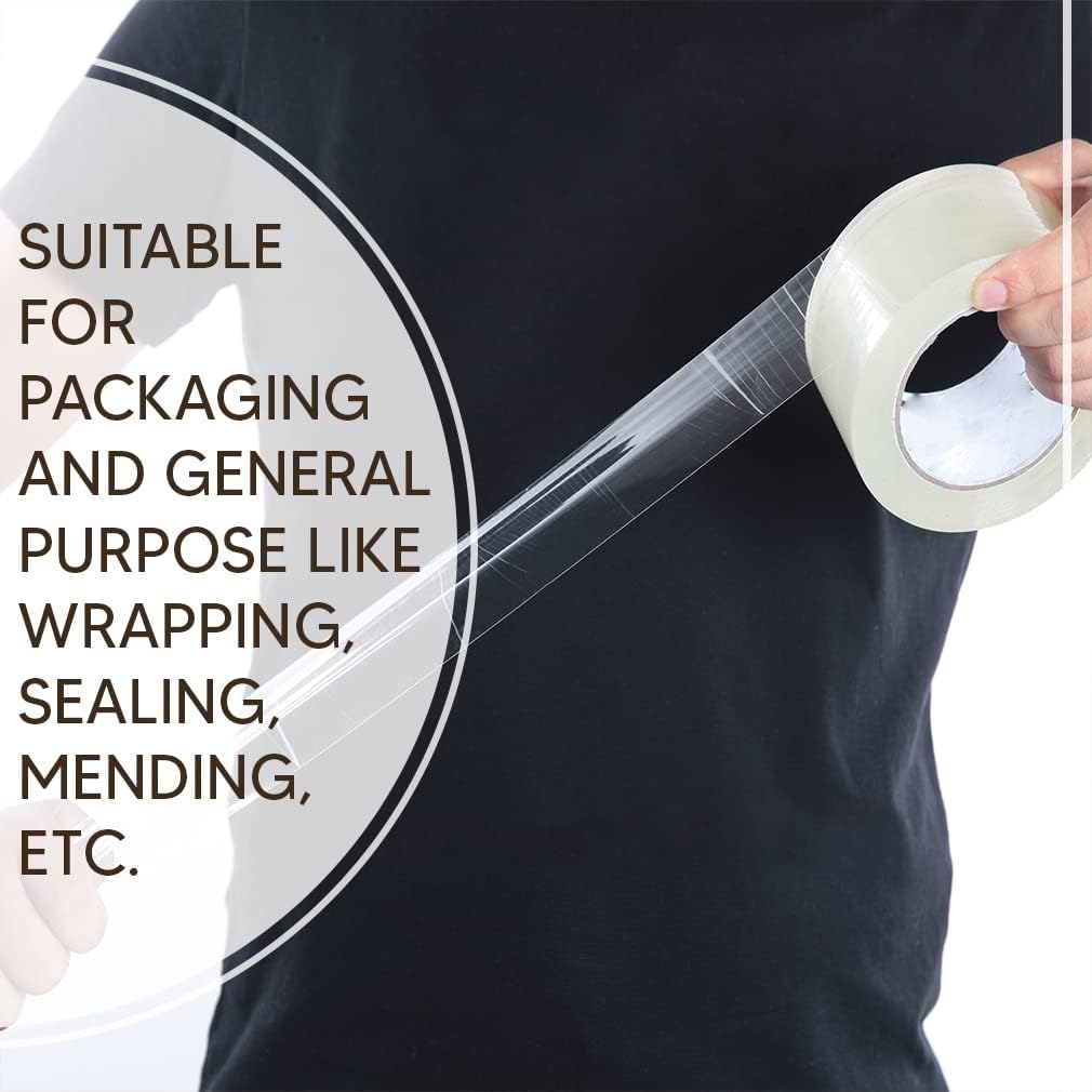 48mm x 66m - Adhesive Clear Transparent Parcel Packaging Tape (Pack of 6)